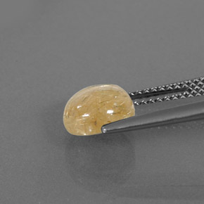 Rutile Quartz Gemstone in 8 mm (calibrated) Size for Sale, Rutile Quartz Stone in Colorless Golden Color