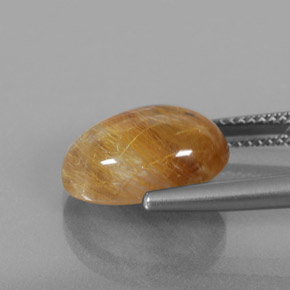 Rutile Quartz Gemstone in 14 x 10 mm (calibrated) Size for Sale, Rutile Quartz Stone in Colorless Golden Color