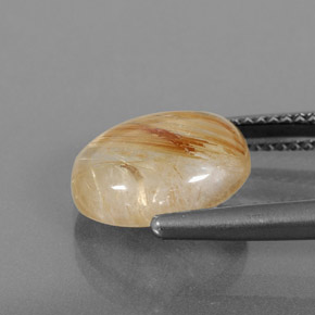 Rutile Quartz Gemstone in 12 x 10 mm (calibrated) Size for Sale, Rutile Quartz Stone in Colorless Golden Color