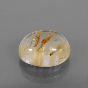 5.05 ct Yellow Rutile Quartz Stone, Natural Rutile Quartz in Oval Cabochon Shape for Sale