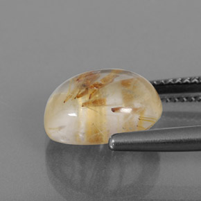 Rutile Quartz Gemstone in 12 x 10 mm (calibrated) Size for Sale, Rutile Quartz Stone in Colorless Golden Color
