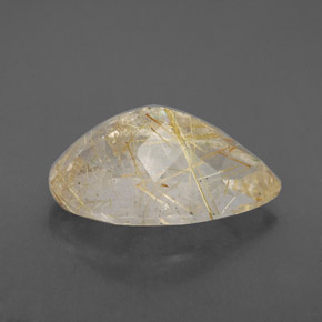 Rutile Quartz Gemstone in 17.7 x 11 mm Size for Sale, Rutile Quartz Stone in Colorless Golden Color