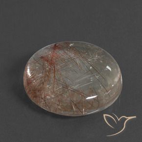 21.57 ct White Rutile Quartz Stone, Natural Rutile Quartz in Round Cabochon Shape for Sale
