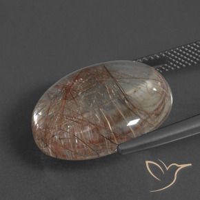Rutile Quartz Gemstone in 20 mm (calibrated) Size for Sale, Rutile Quartz Stone in Clear with Copper Color