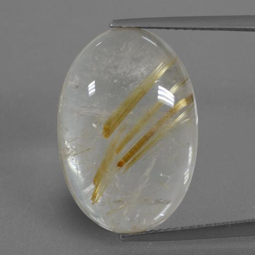 Earthy Yellow Рутиловый Кварц Камень - 13.5ct Овал Кабошон (ID: 402342)