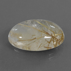 18.47 ct Golden Rutile Quartz Stone, Natural Rutile Quartz in Oval Cabochon Shape for Sale