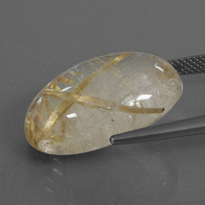 Rutile Quartz Gemstone in 21.7 x 14.5 mm Size for Sale, Rutile Quartz Stone in Very Light Golden-Brown Color