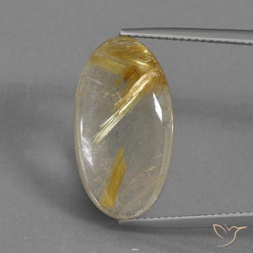 Quartz rutile ovale de 11,13 ct, 21,8 x 12 mm d'Inde, Photo A