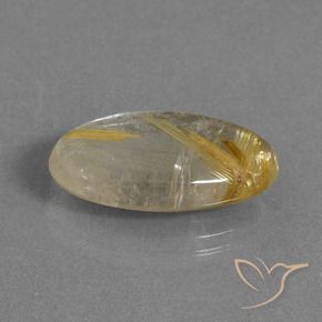 11.13 ct Golden Rutile Quartz Stone, Natural Rutile Quartz in Oval Cabochon Shape for Sale