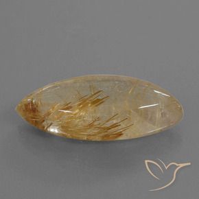 25.82 ct Brown Rutile Quartz Stone, Natural Rutile Quartz in Marquise Cabochon Shape for Sale