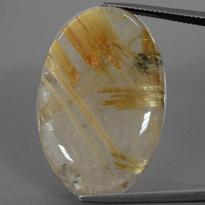 47.1ct Oval Cabochon Colorless Golden Rutile Quartz for sale thumb image of 47.1ct Oval Cabochon Colorless Golden Rutile Quartz (ID: 402583)