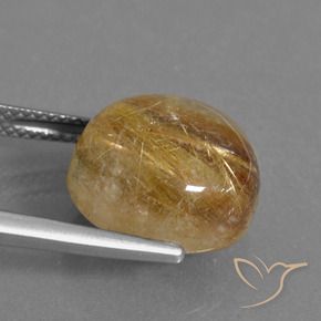 Rutile Quartz Gemstone in 13 mm (calibrated) Size for Sale, Rutile Quartz Stone in Very Light Golden-Brown Color