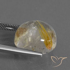 Rutile Quartz Gemstone in 13 mm (calibrated) Size for Sale, Rutile Quartz Stone in Tuscany Yellow Color