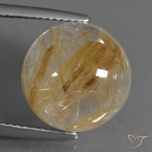 10.19ct Natural Very Light Golden-Brown Rutile Quartz, Round, Transparent