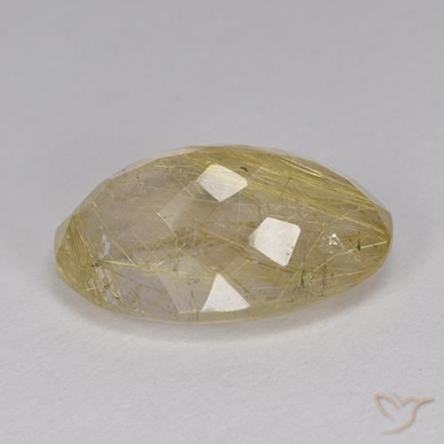 Rutile Quartz Gemstone in 17.1 x 10.9 mm Size for Sale, Rutile Quartz Stone in Very Light Golden-Brown Color