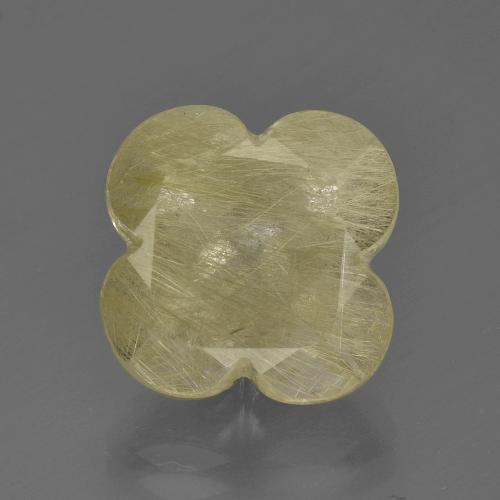 Light Earthy Yellow Rutile Quartz Gem - 12ct Flower-Cut (ID: 403664)