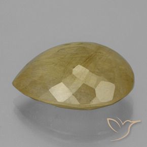 Rutile Quartz Gemstone in 20.3 x 17.1 mm Size for Sale, Rutile Quartz Stone in Light Yellow Color