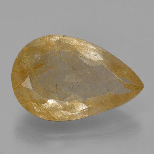 16.1ct Pear Facet Colorless Golden Rutile Quartz Gem for sale 16.1ct Pear Facet Colorless Golden Rutile Quartz Gem (ID: 403667)
