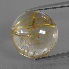 9.7ct Round Cabochon Colorless Golden Rutile Quartz Gem for sale 9.7ct Round Cabochon Colorless Golden Rutile Quartz Gem (ID: 403680)