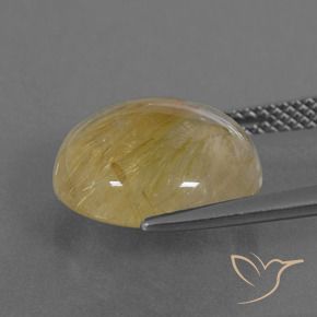 Rutile Quartz Gemstone in 13 mm (calibrated) Size for Sale, Rutile Quartz Stone in Very Light Golden-Brown Color