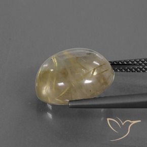 Rutile Quartz Gemstone in 13 mm (calibrated) Size for Sale, Rutile Quartz Stone in Very Light Golden-Brown Color