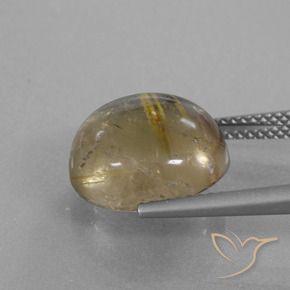 Rutile Quartz Gemstone in 13 mm (calibrated) Size for Sale, Rutile Quartz Stone in Very Light Golden-Brown Color