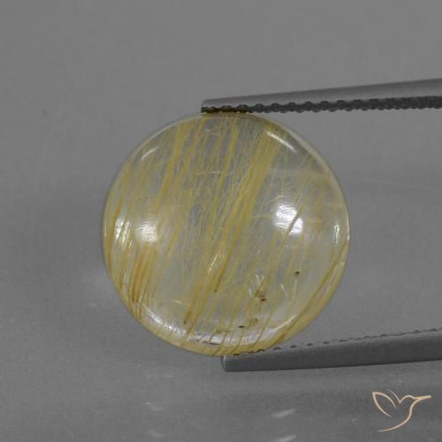 5.5 ct Round Rutile Quartz, 12.8 mm From India, Photo A