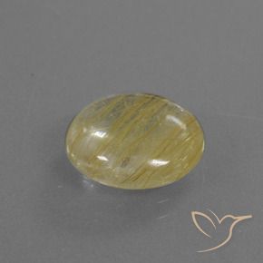 5.50 ct Yellow Rutile Quartz Stone, Natural Rutile Quartz in Round Cabochon Shape for Sale
