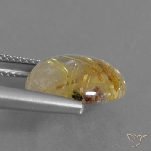 Rutile Quartz Gemstone in 13 mm (calibrated) Size for Sale, Rutile Quartz Stone in Very Light Golden-Brown Color