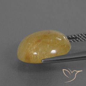 Rutile Quartz Gemstone in 13 mm (calibrated) Size for Sale, Rutile Quartz Stone in Golden-Yellow Color