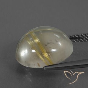 Rutile Quartz Gemstone in 13 mm (calibrated) Size for Sale, Rutile Quartz Stone in Very Light Golden-Brown Color