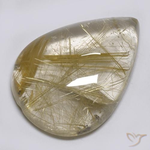 14x14 MM Golden Rutile Round Flatback Cabochon Loose Gemstones SP-401 Top A+