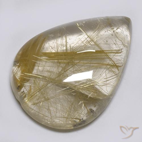 Quartz rutile poire de 17,23 ct, 21,5 x 15,8 mm d'Inde, Photo A