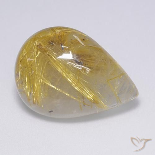 16.01ct Natural Medium Gold Rutile Quartz, Pear Shape