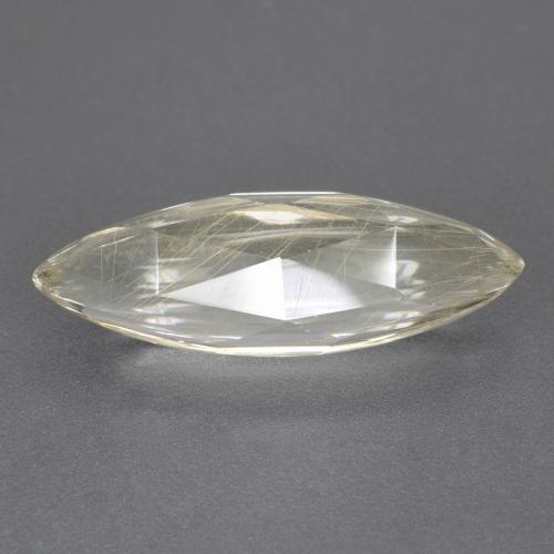 Colorless Rutile Quartz Gem - 17.6ct Marquise Mixed Cut (ID: 417983)