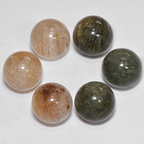 21.1ct Drilled Sphere Multicolor Rutile Quartz for sale thumb image of 21.1ct Drilled Sphere Multicolor Rutile Quartz (ID: 423014)