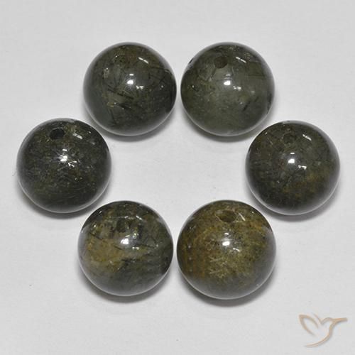 21.81 ct Drilled Sphere Rutile Quartz, 8 mm From India, Photo A