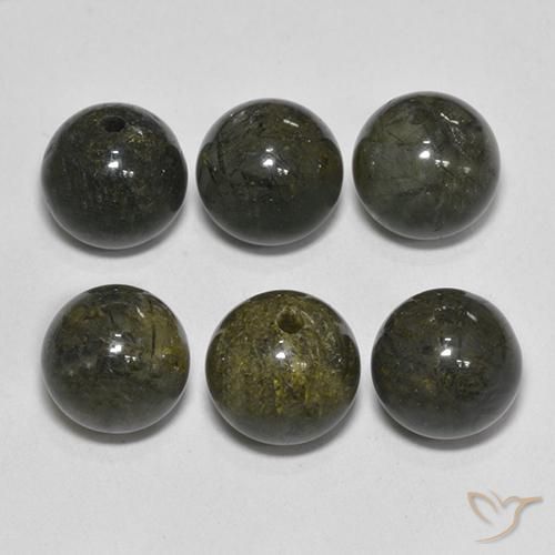 21.81 ctw Brown Rutile Quartz Stones, Natural Rutile Quartz in Drilled Sphere Shape for Sale