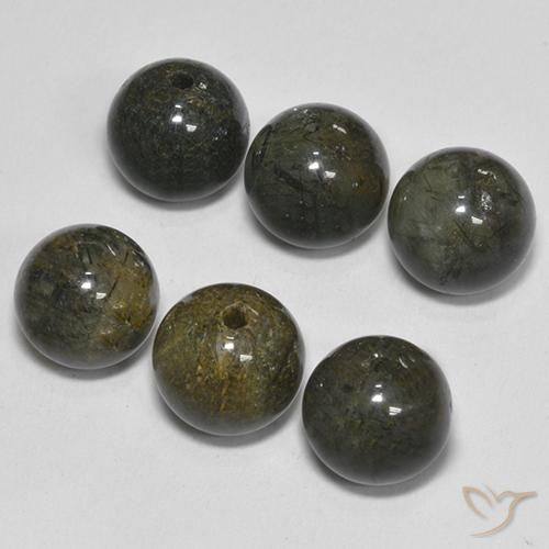 Rutile Quartz Gemstones in 8 mm (calibrated) Size for Sale, Rutile Quartz Stones in Brown Color