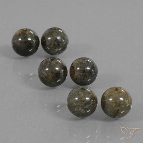 22.88 ct Drilled Sphere Rutile Quartz, 8.2 mm From India, Photo A