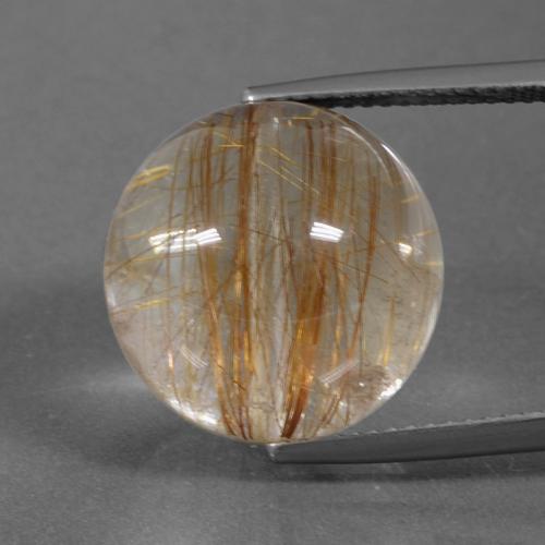 Very Light Tawny Brown Rutile Quartz Gem - 24.9ct Drilled Sphere (ID: 423026)
