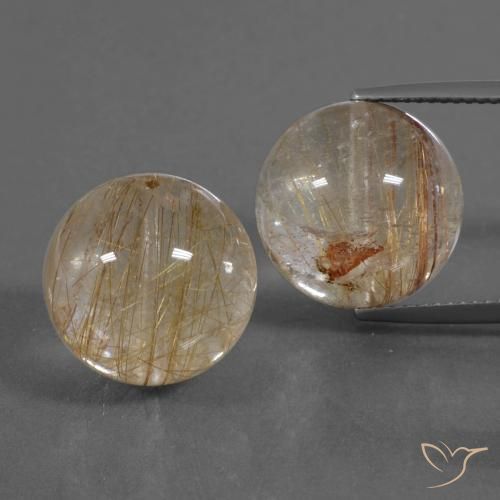 40.58 ct Drilled Sphere Rutile Quartz, 14.4 mm From India, Photo A