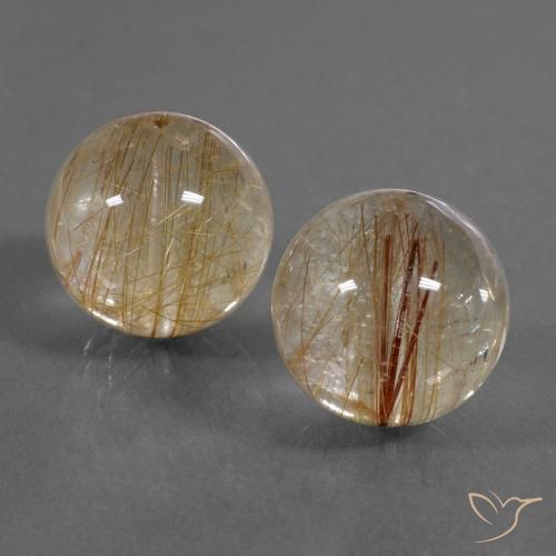 40.58 ctw Brown Rutile Quartz Stones, Natural Rutile Quartz in Drilled Sphere Shape for Sale