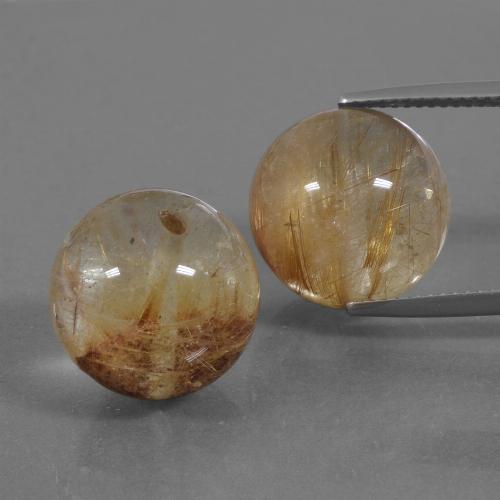 Very Light Brown Rutile Quartz Gem - 18.8ct Drilled Sphere (ID: 423036)