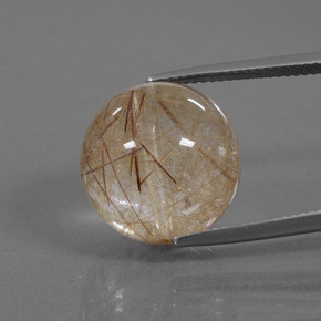 Marrón cálido Cuarzo Rutilado Gema - 24ct Esfera perforada (ID: 423060)