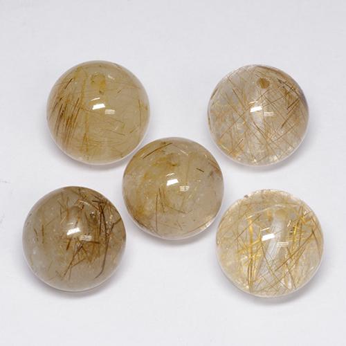 35.51 ctw Multicolor Rutile Quartz Stones, Natural Rutile Quartz in Drilled Sphere Shape for Sale