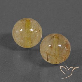 14.10 ctw Brown Rutile Quartz Stones, Natural Rutile Quartz in Drilled Sphere Shape for Sale