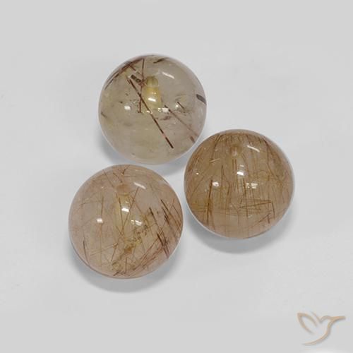 25.54ctw Natural Very Light Brown Rutile Quartz, Sphere / Ball, Transparent