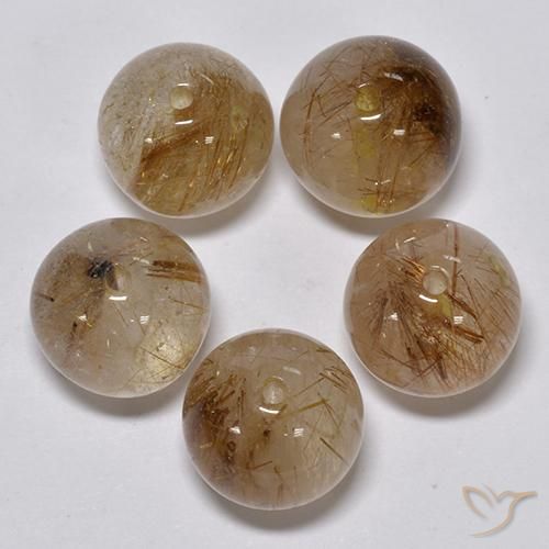 25.32ctw Natural Light Golden-Brown Rutile Quartz, Sphere / Ball, Transparent