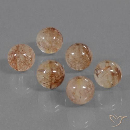 33.23ctw Natural Peach-Golden Rutile Quartz, Sphere / Ball, Transparent